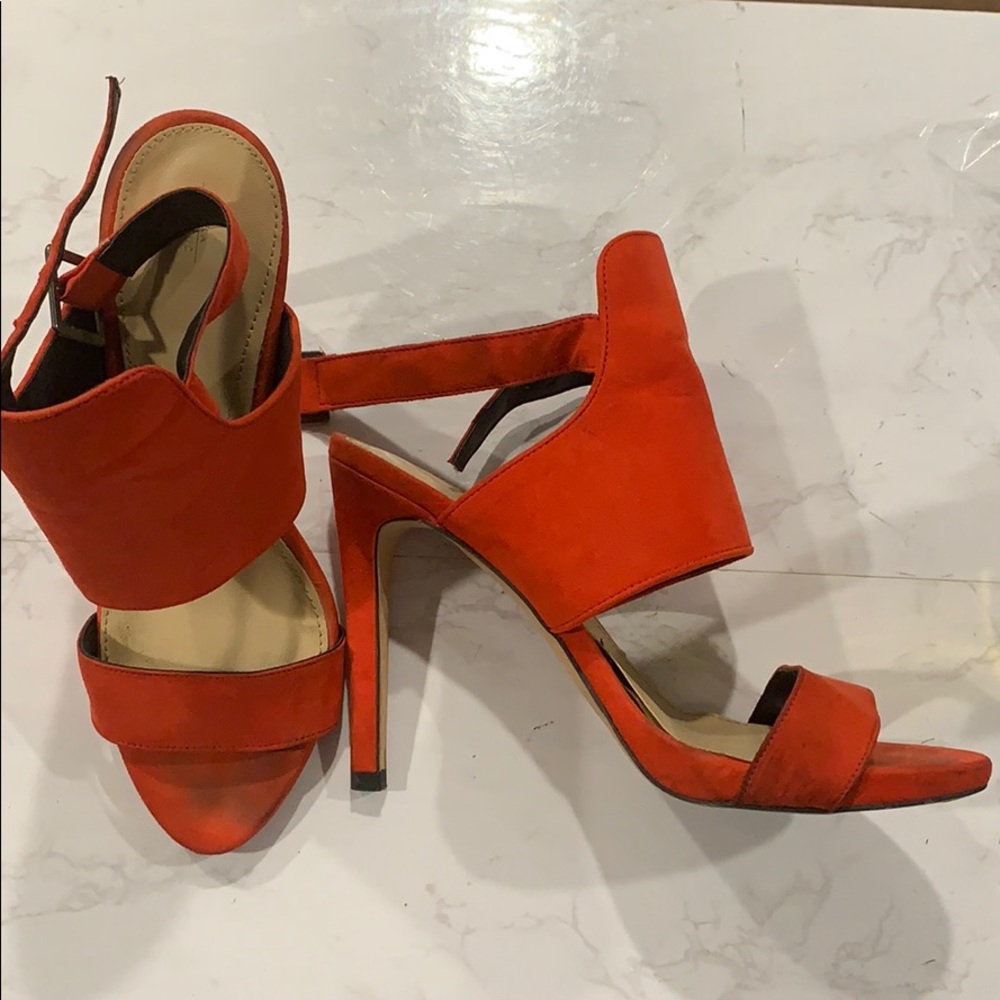 Zara strappy red heels